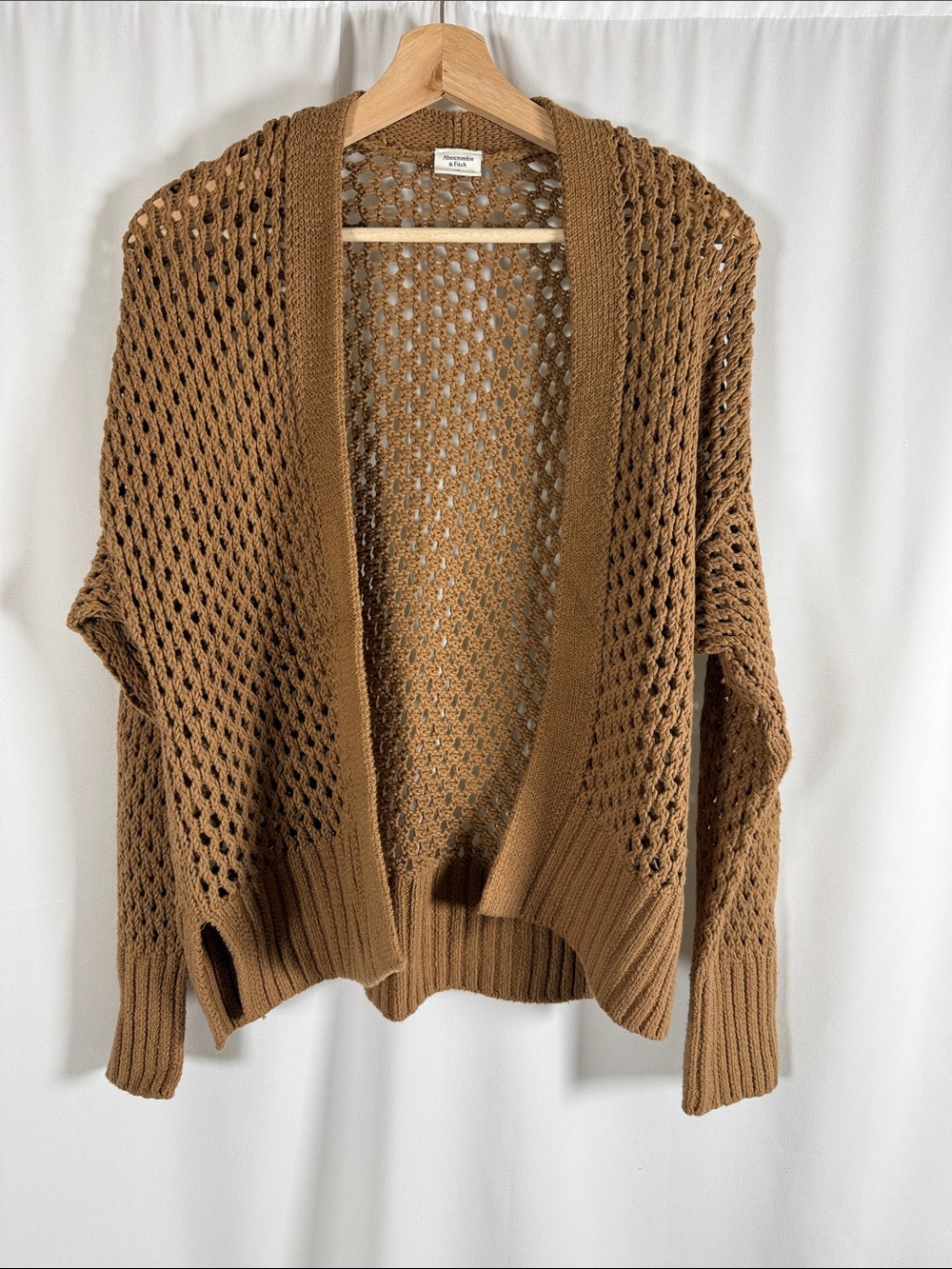 Abercrombie & Fitch Open-Knit Brown Cardigan
